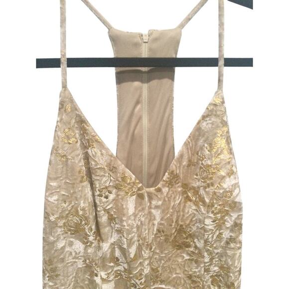 Vintage B.Darlin Womens Velvet Fairy Mini Dress Size 9 10 Cocktail Gold NEW Y2K - Picture 6 of 15